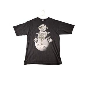 Young Jeezy Trap or Die Snowman Graphic Rap T-Shirt Mens Black Short Sleeve XXL